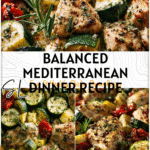 Sheet pan of Mediterranean-style chicken and zucchini designed for Hormone Balancing Recipes Dinner meals at home 2